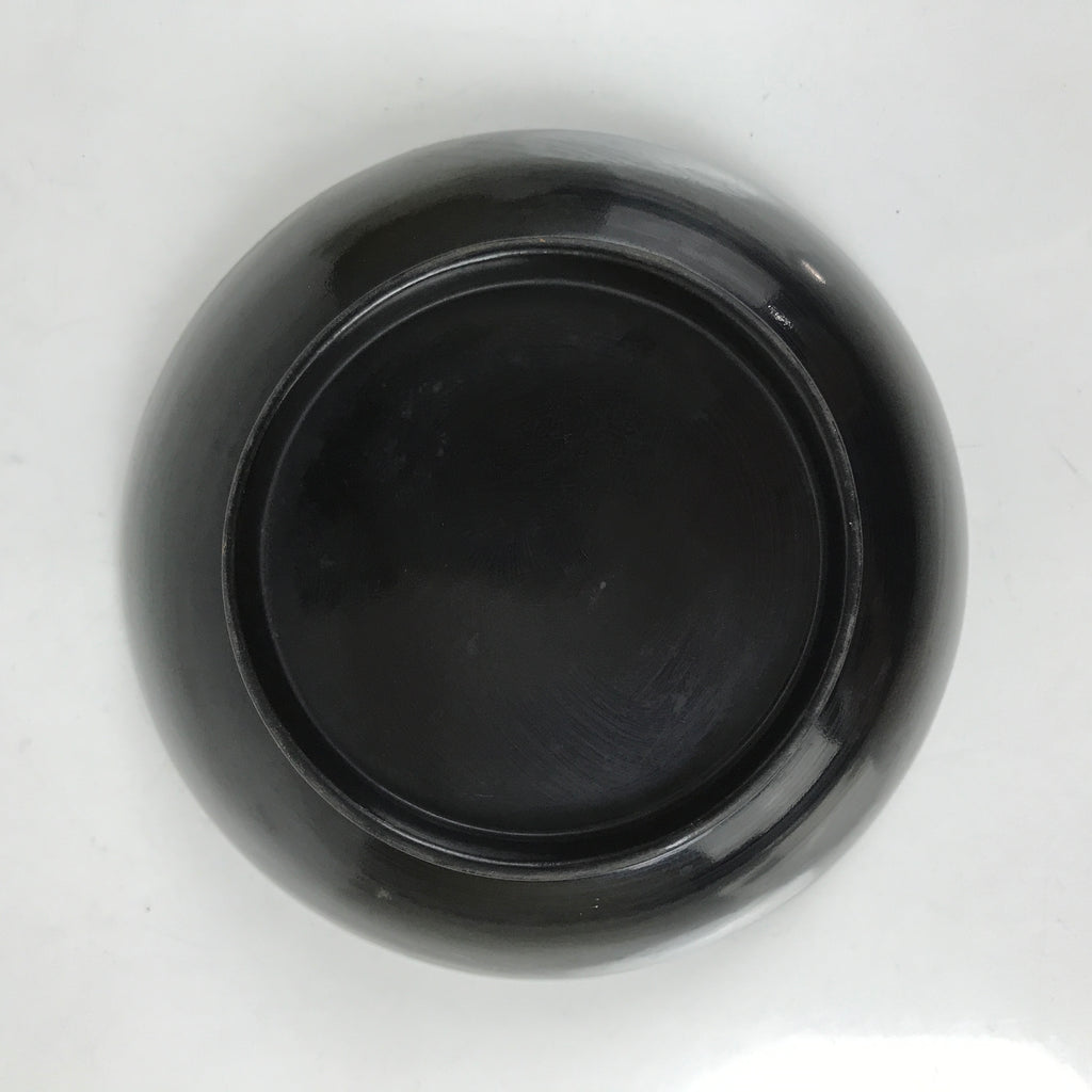 Japanese Lacquered Wooden Small Plate Mamezara Vtg Dish Round Black Red L407