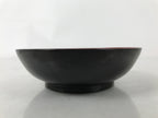 Japanese Lacquered Wooden Small Plate Mamezara Vtg Dish Round Black Red L408