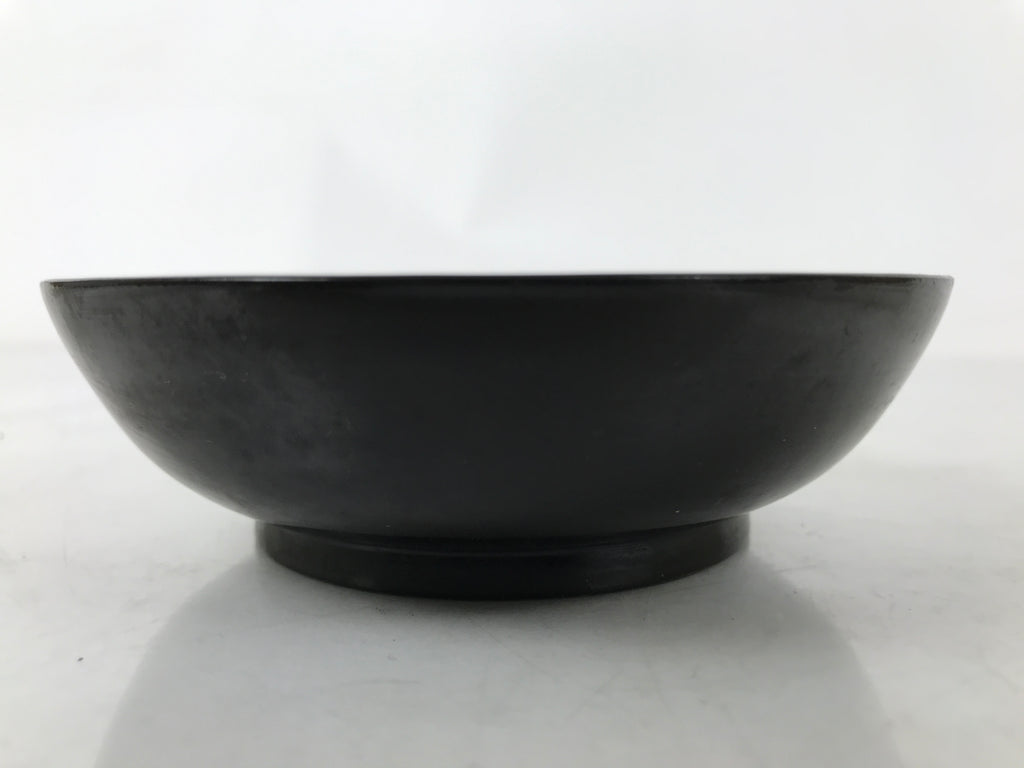 Japanese Lacquered Wooden Small Plate Mamezara Vtg Dish Round Black Red L408