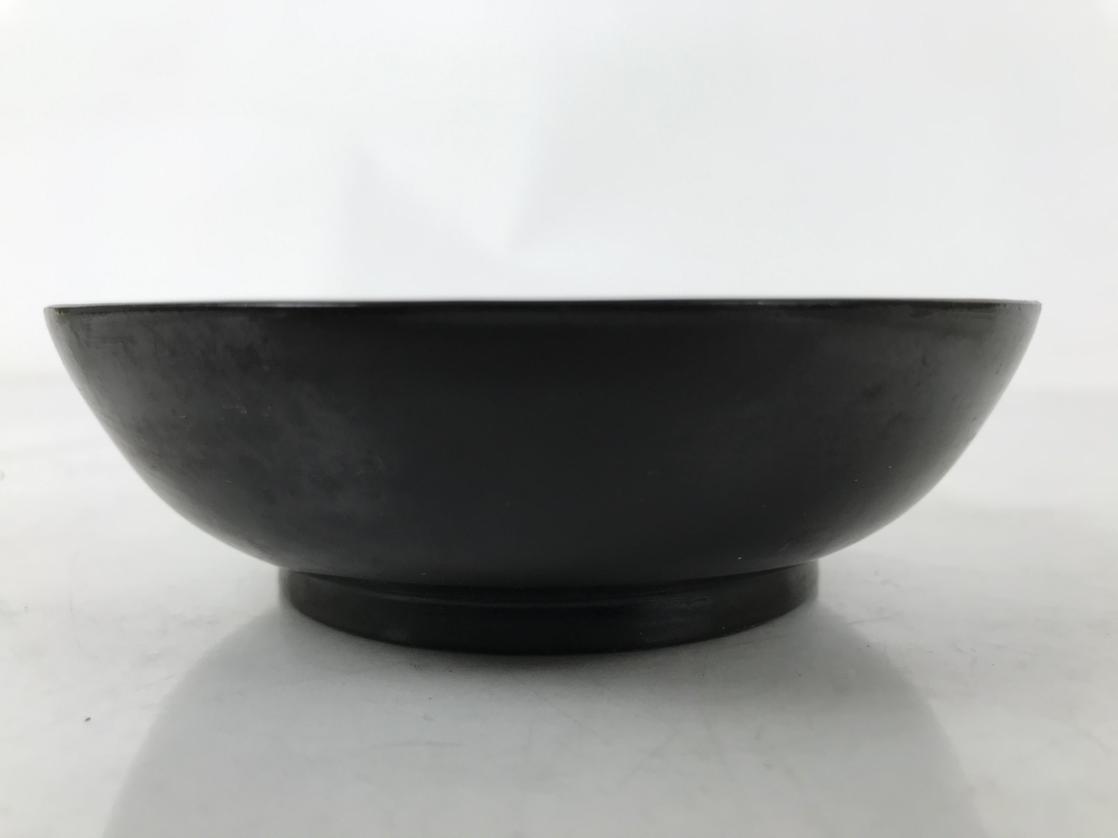 Japanese Lacquered Wooden Small Plate Mamezara Vtg Dish Round Black Red L408