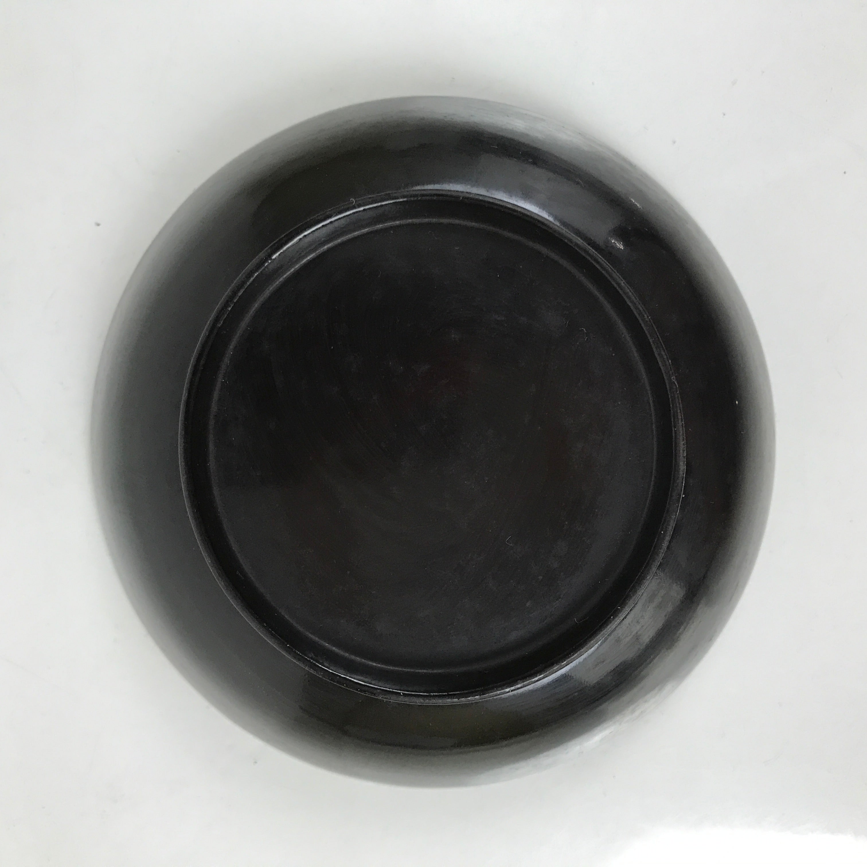 Japanese Lacquered Wooden Small Plate Mamezara Vtg Dish Round Black Red L408