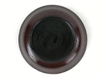 Japanese Lacquered Wooden Small Plate Mamezara Vtg Dish Round Brown Leaves L94