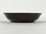 Japanese Lacquered Wooden Small Plate Mamezara Vtg Dish Round Brown Leaves L94