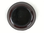 Japanese Lacquered Wooden Small Plate Mamezara Vtg Dish Round Brown Leaves L95