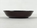 Japanese Lacquered Wooden Small Plate Mamezara Vtg Dish Round Brown Leaves L95