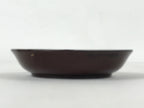 Japanese Lacquered Wooden Small Plate Mamezara Vtg Dish Round Brown Leaves L96