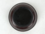 Japanese Lacquered Wooden Small Plate Mamezara Vtg Dish Round Brown Leaves L97