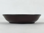 Japanese Lacquered Wooden Small Plate Mamezara Vtg Dish Round Brown Leaves L99