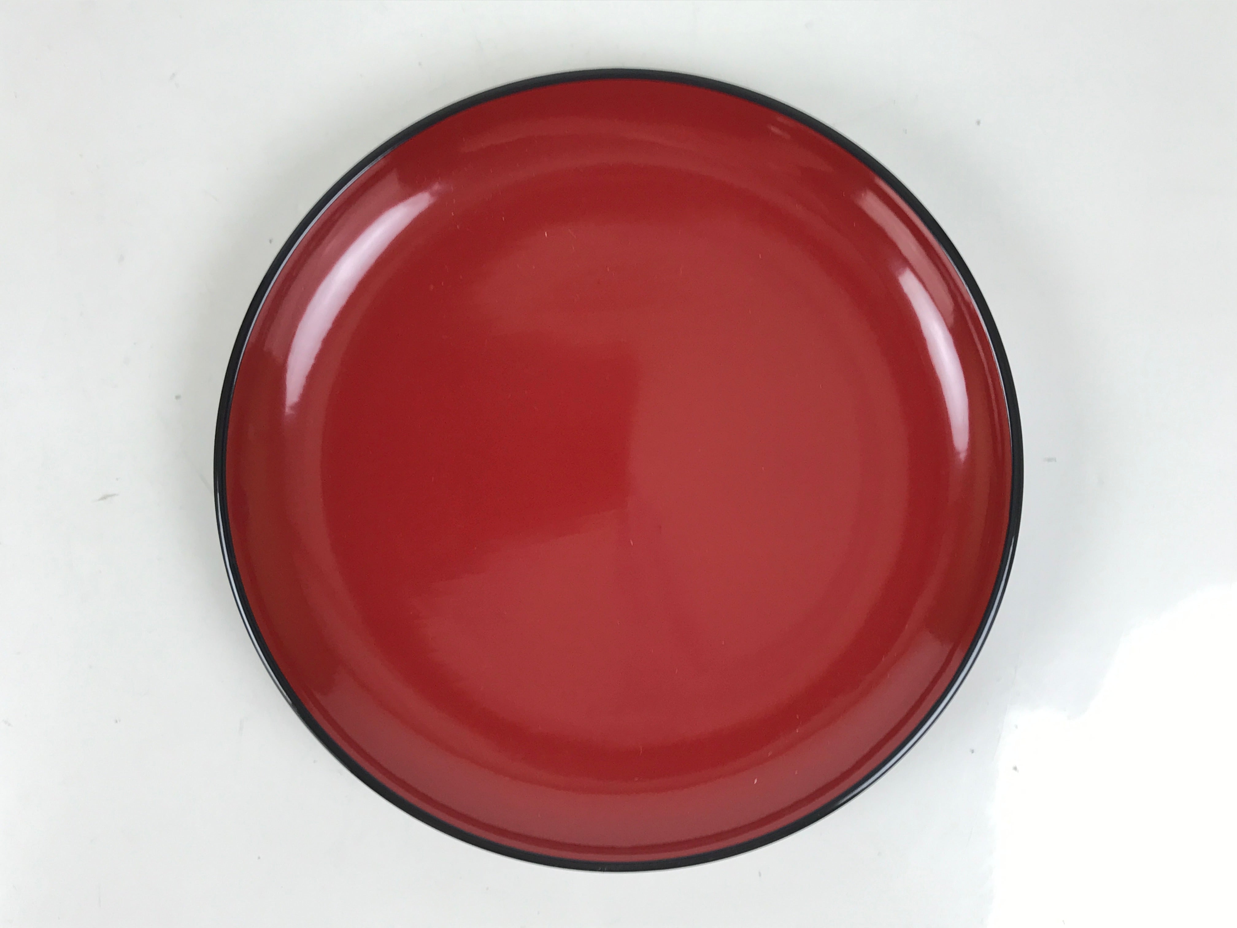 Japanese Lacquered Wooden Small Serving Plate Vtg Meimeizara Round Dish Red L434