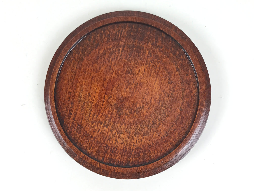 Japanese Lacquered Wooden Small Serving Plate Vtg Meimeizara Round Dish Red L434