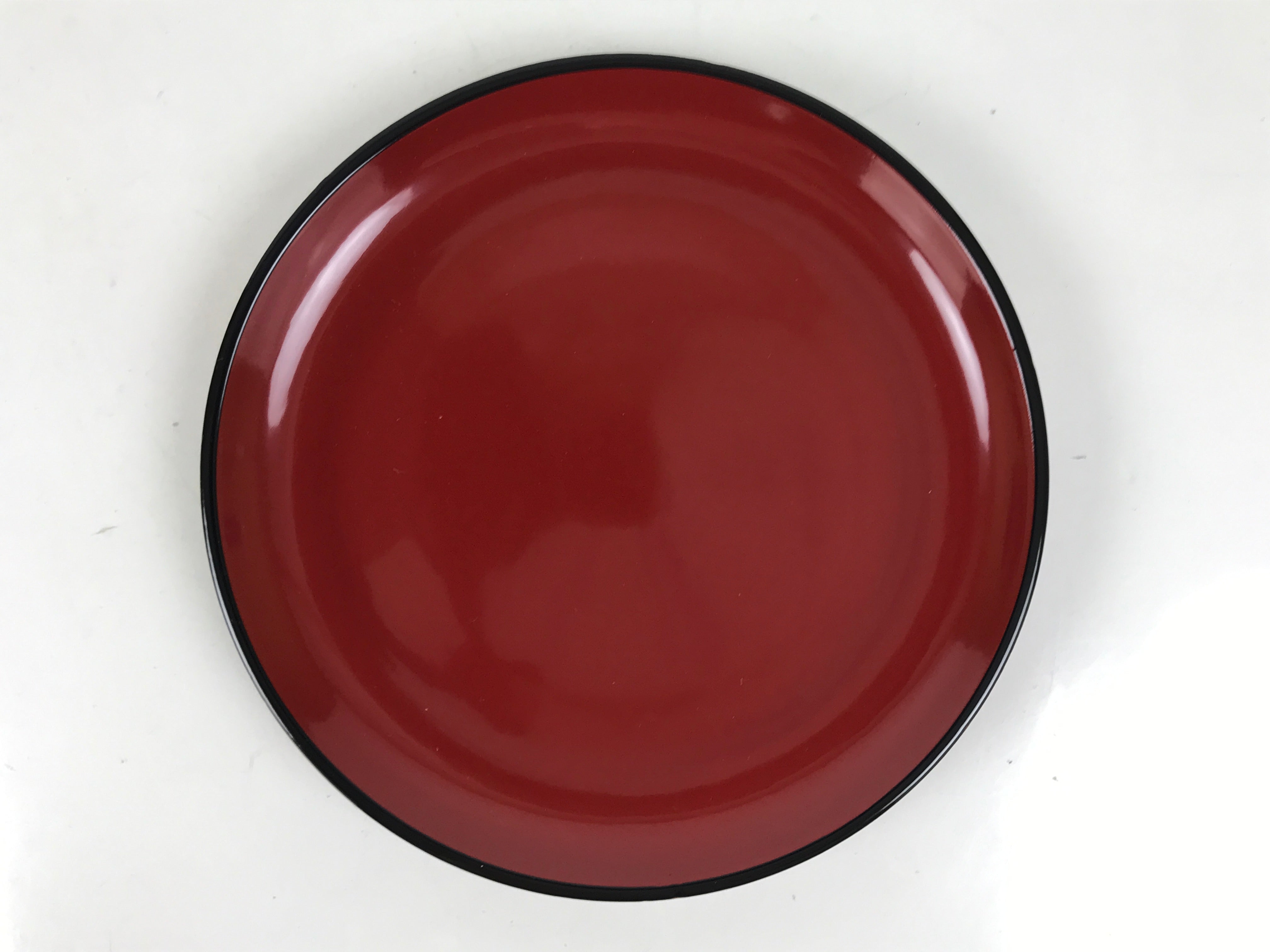 Japanese Lacquered Wooden Small Serving Plate Vtg Meimeizara Round Dish Red L435