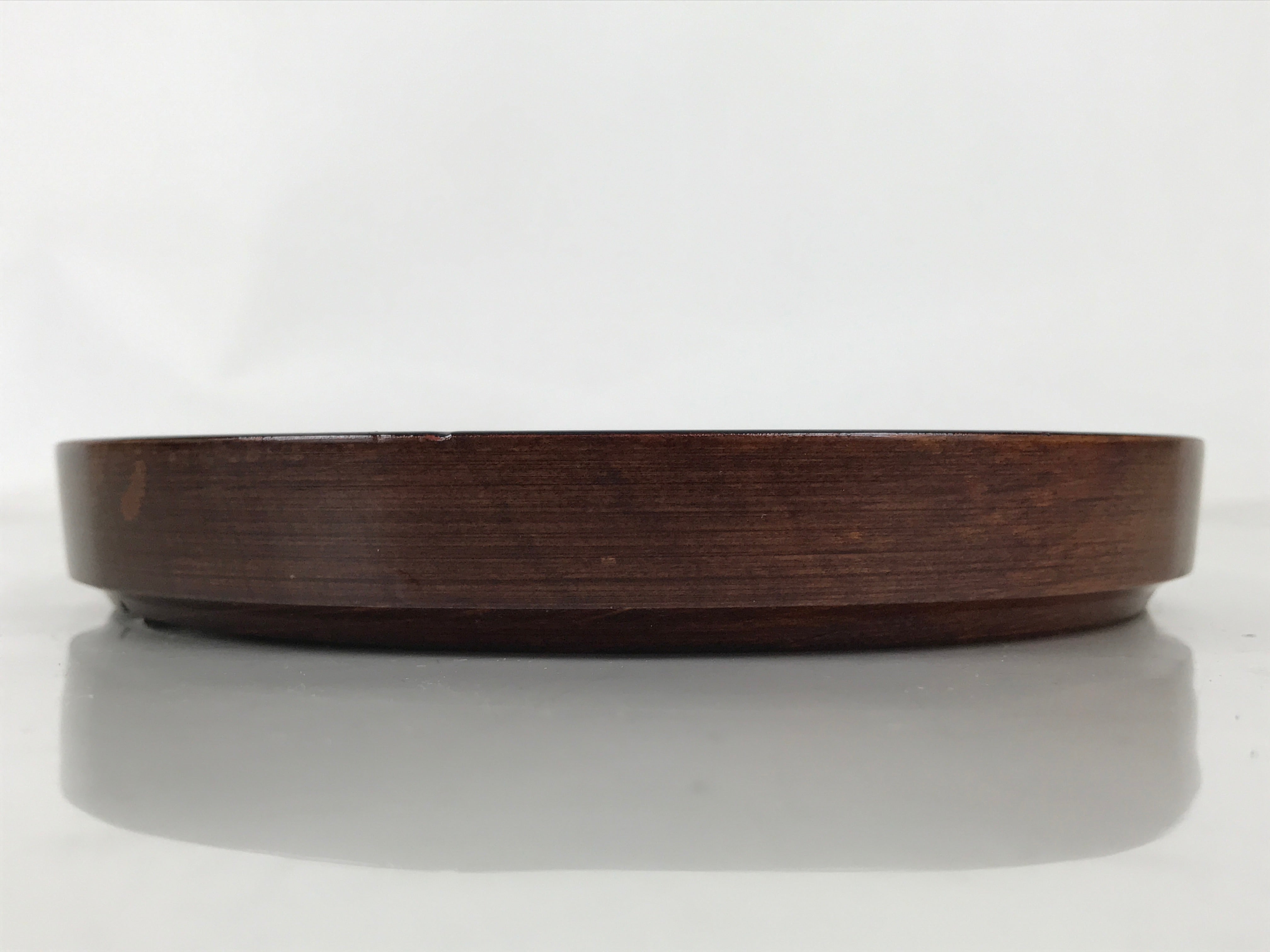 Japanese Lacquered Wooden Small Serving Plate Vtg Meimeizara Round Dish Red L435