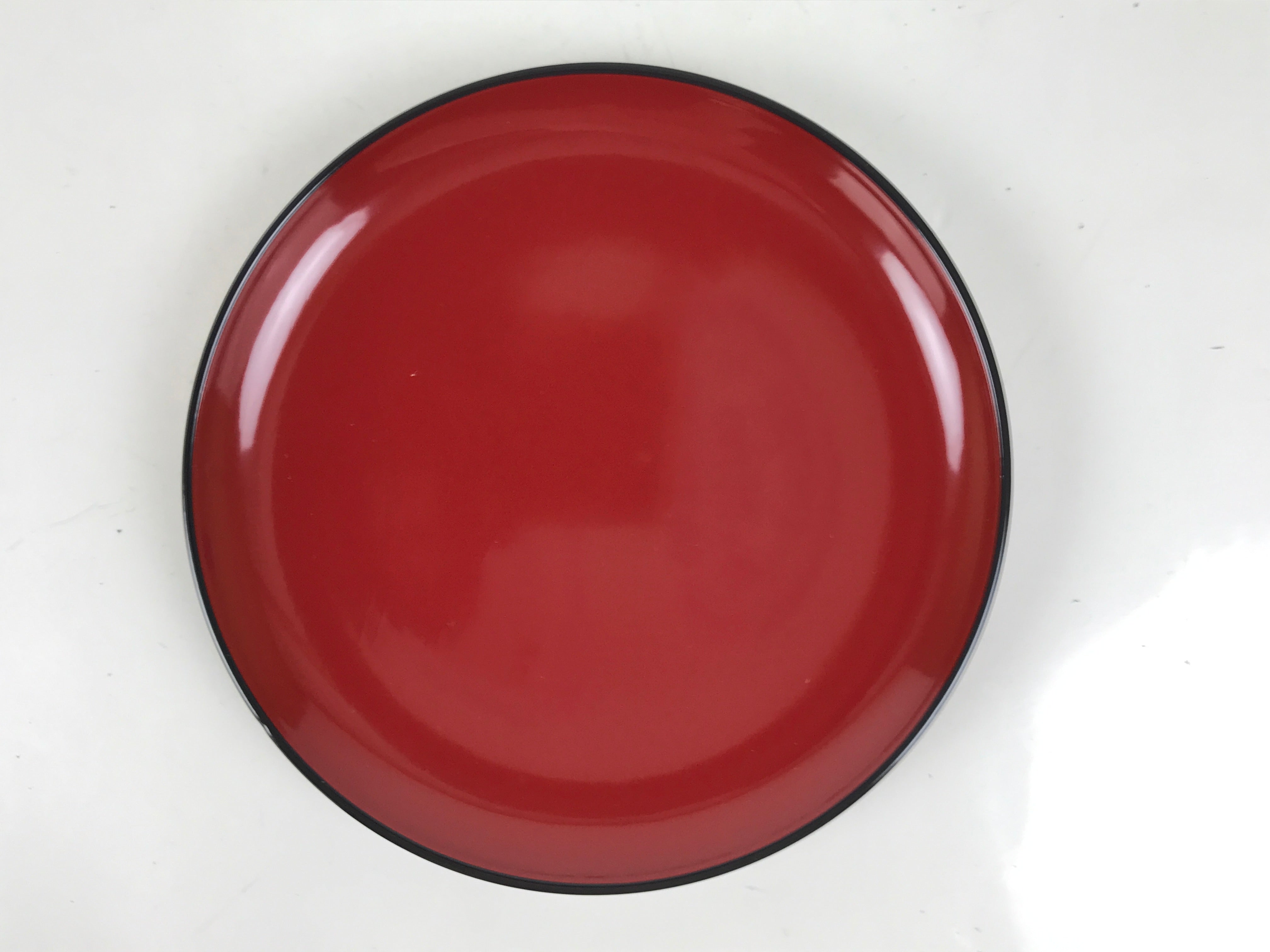 Japanese Lacquered Wooden Small Serving Plate Vtg Meimeizara Round Dish Red L436