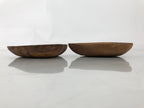 Japanese Lacquered Wooden Small Tray Pair Brown Heart Accessory Plate Bowl L516