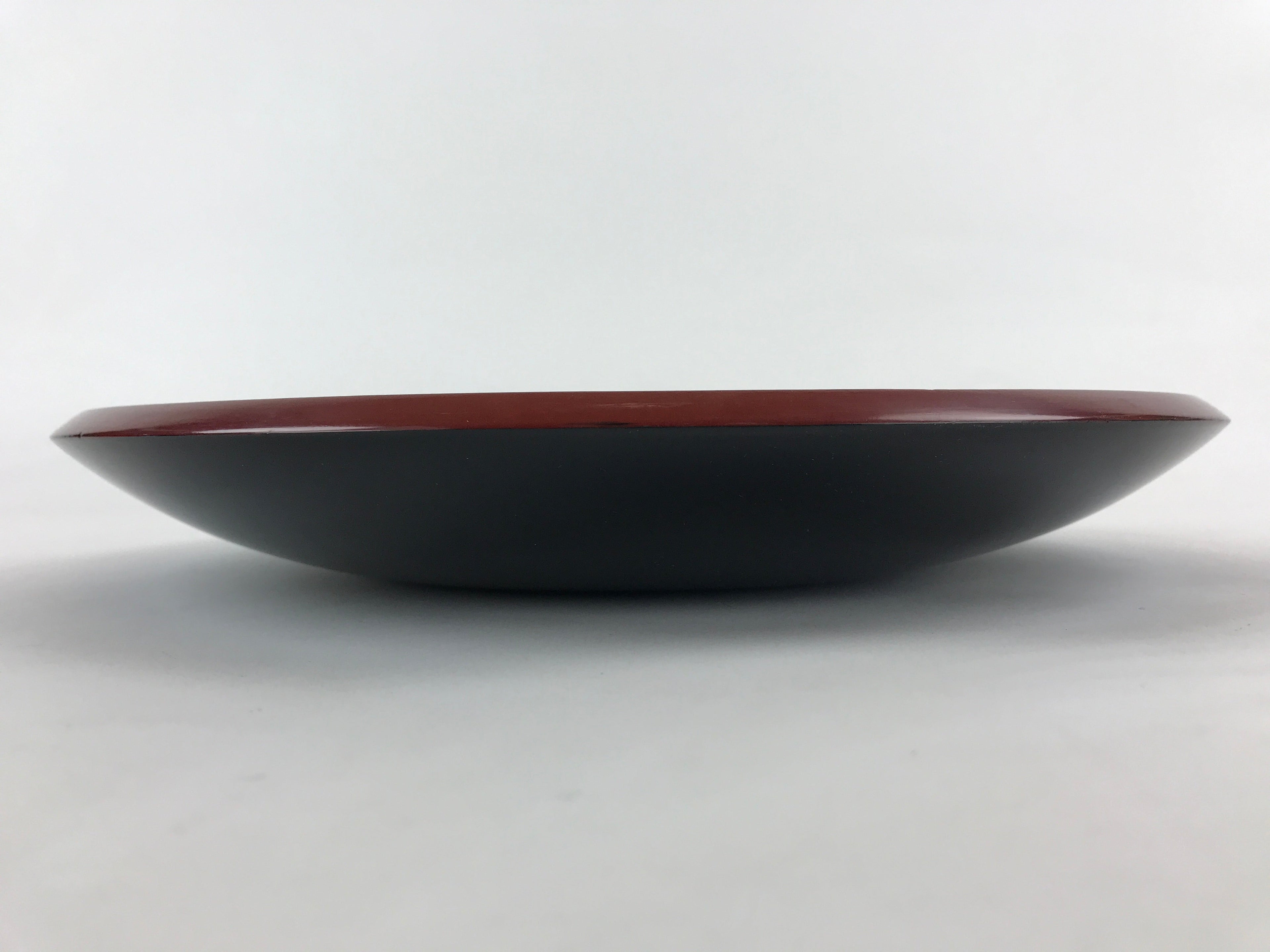 Japanese Lacquered Wooden Snack Bowl Vtg Large Kashiki Round Red UR897