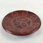 Japanese Lacquered Wooden Snack Bowl Vtg Large Kashiki Round Red UR897