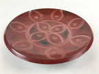 Japanese Lacquered Wooden Snack Bowl Vtg Large Kashiki Round Red UR897