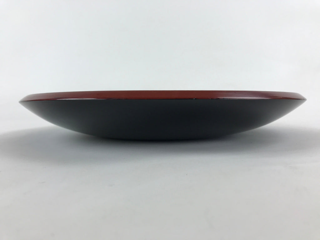 Japanese Lacquered Wooden Snack Bowl Vtg Large Kashiki Round Red UR897