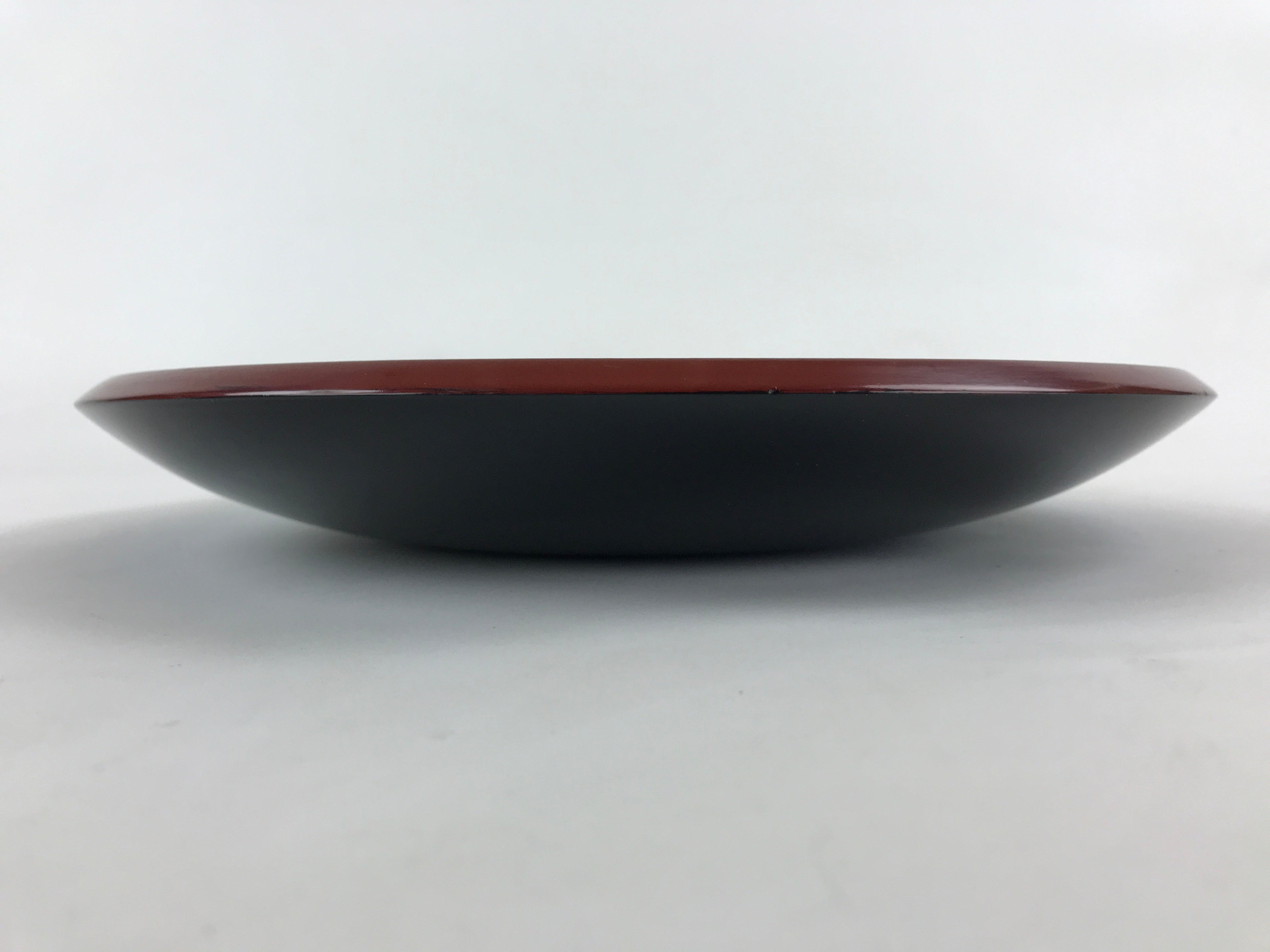 Japanese Lacquered Wooden Snack Bowl Vtg Large Kashiki Round Red UR897