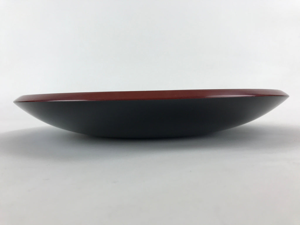 Japanese Lacquered Wooden Snack Bowl Vtg Large Kashiki Round Red UR897