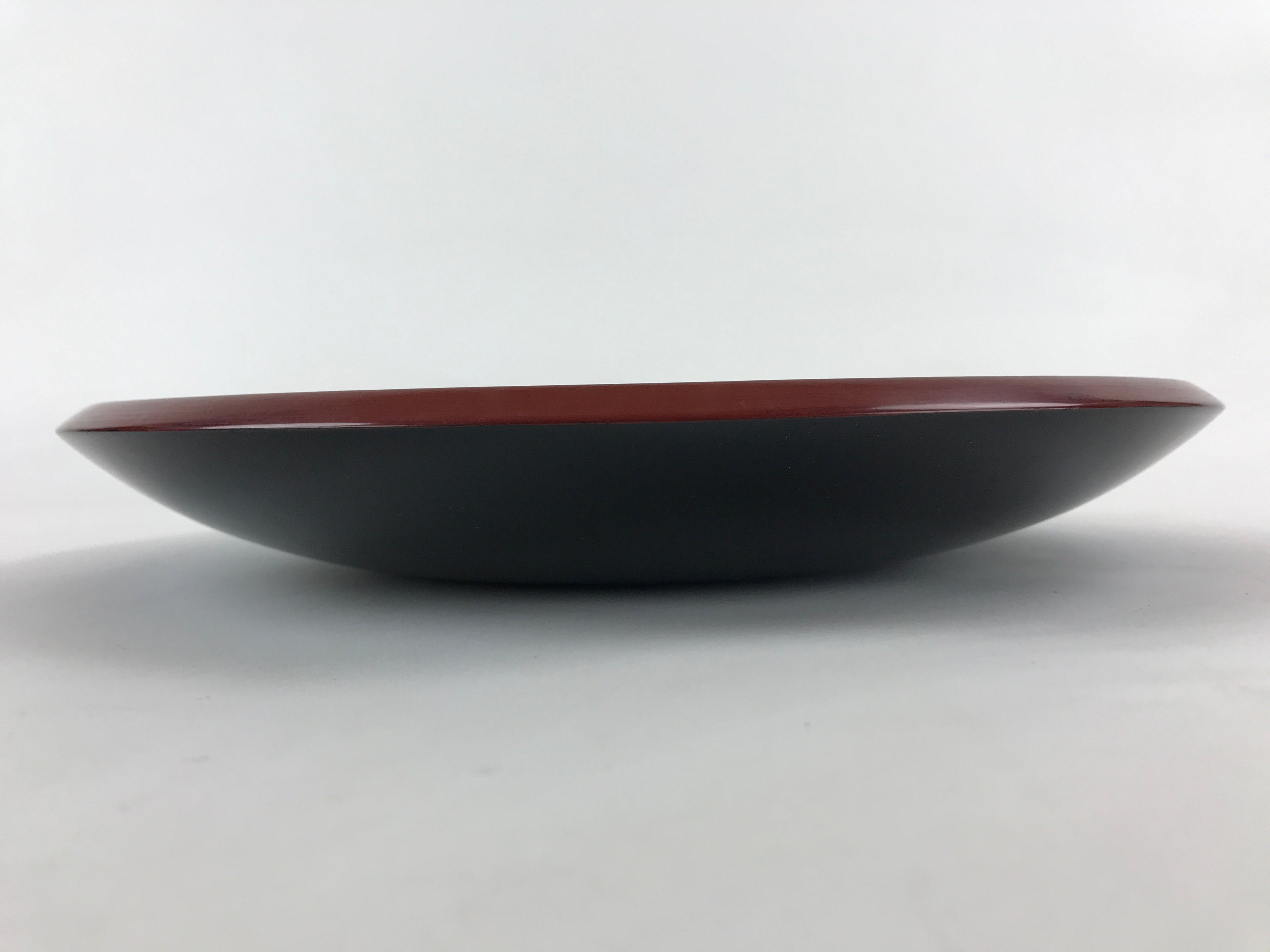 Japanese Lacquered Wooden Snack Bowl Vtg Large Kashiki Round Red UR897