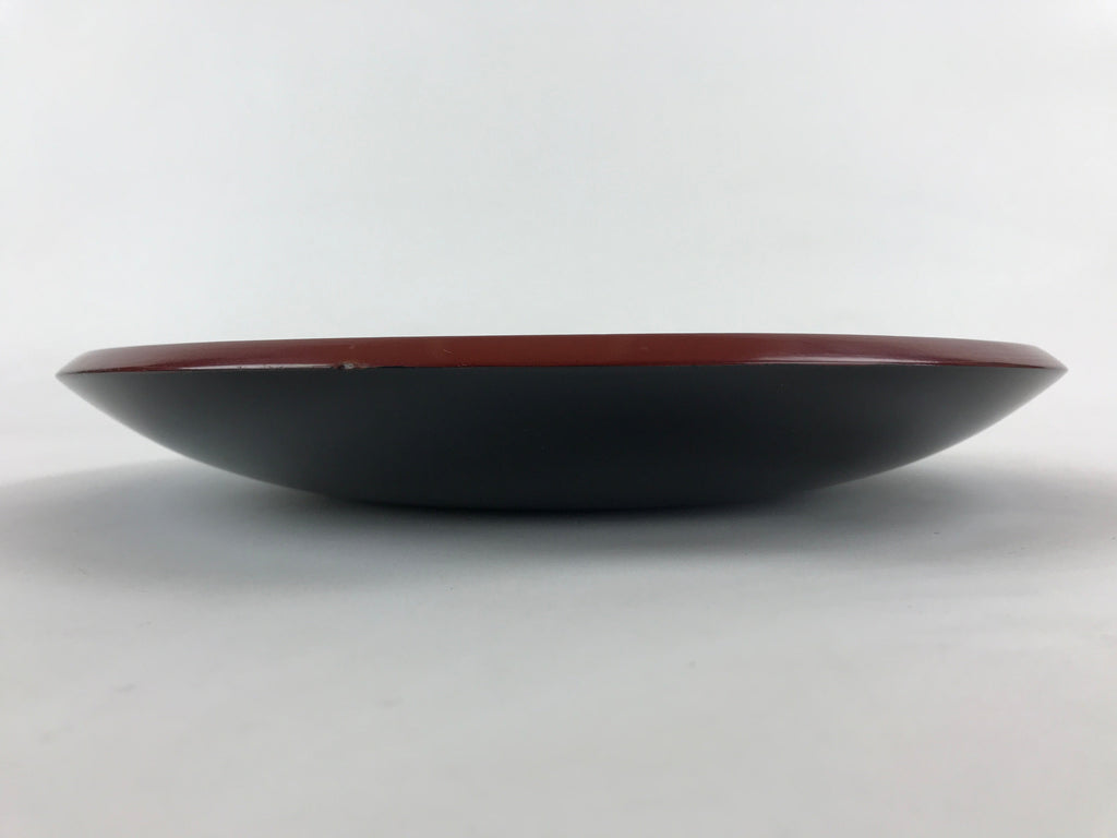 Japanese Lacquered Wooden Snack Bowl Vtg Large Kashiki Round Red UR897