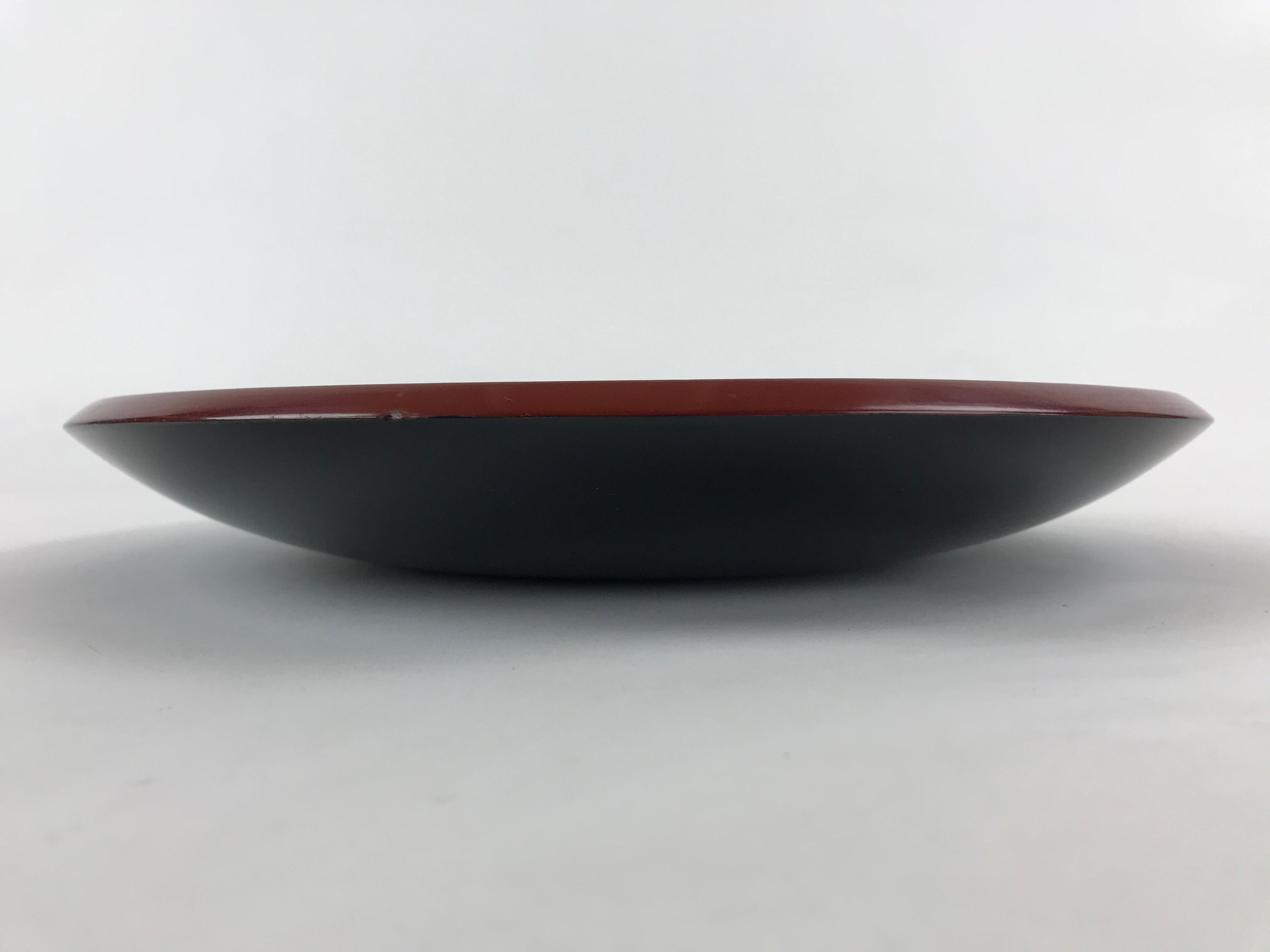Japanese Lacquered Wooden Snack Bowl Vtg Large Kashiki Round Red UR897