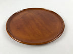 Japanese Lacquered Wooden Tray Vtg Brown Obon Shunkei-Nuri Hida Takayama LWB68