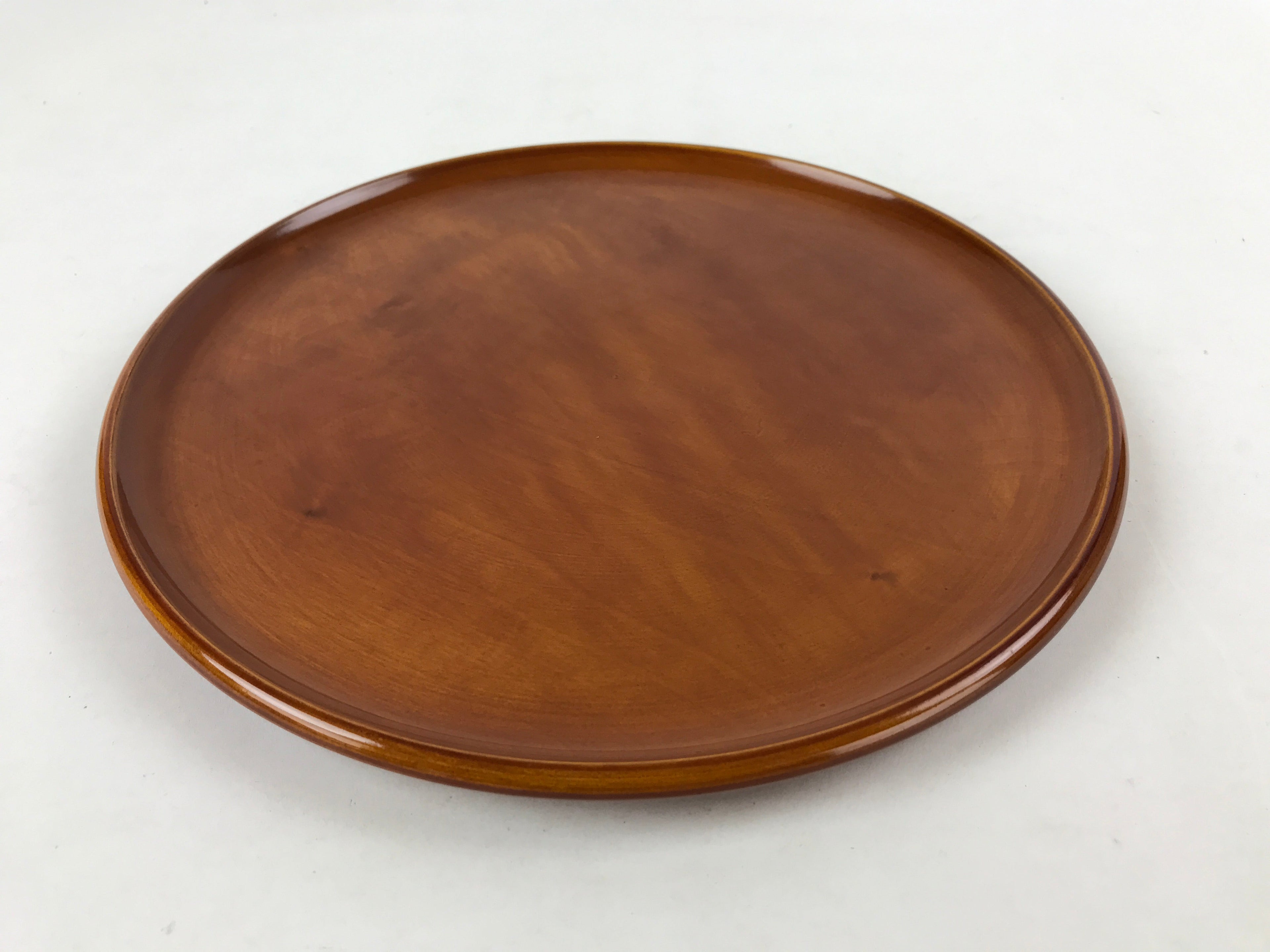 Japanese Lacquered Wooden Tray Vtg Brown Obon Shunkei-Nuri Hida Takayama LWB68
