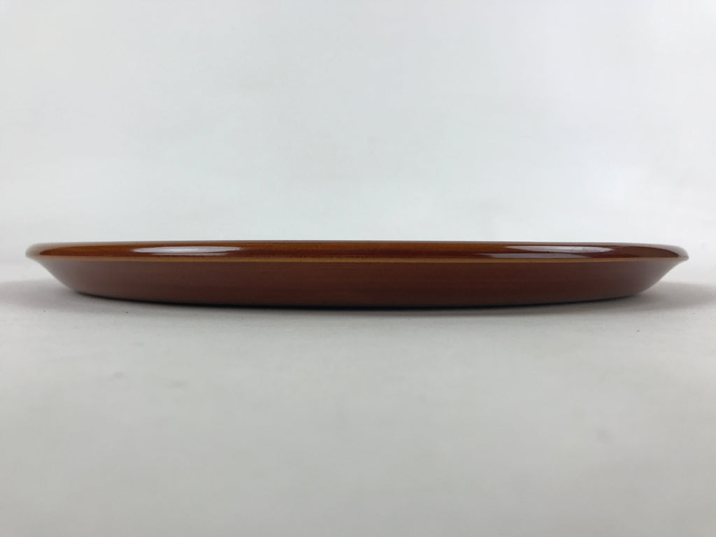 Japanese Lacquered Wooden Tray Vtg Brown Obon Shunkei-Nuri Hida Takayama LWB68