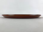 Japanese Lacquered Wooden Tray Vtg Brown Obon Shunkei-Nuri Hida Takayama LWB68