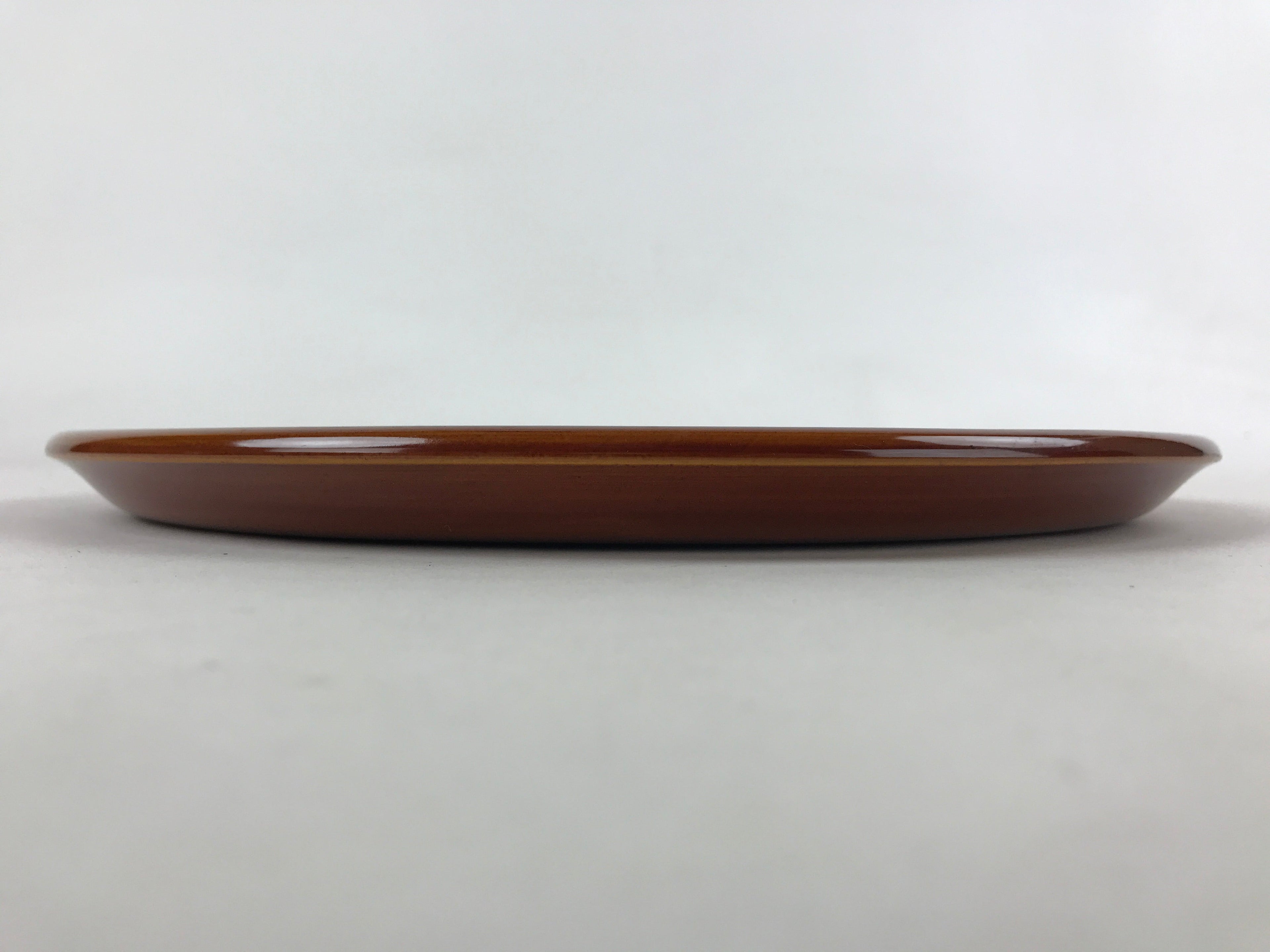 Japanese Lacquered Wooden Tray Vtg Brown Obon Shunkei-Nuri Hida Takayama LWB68