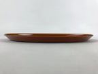 Japanese Lacquered Wooden Tray Vtg Brown Obon Shunkei-Nuri Hida Takayama LWB68