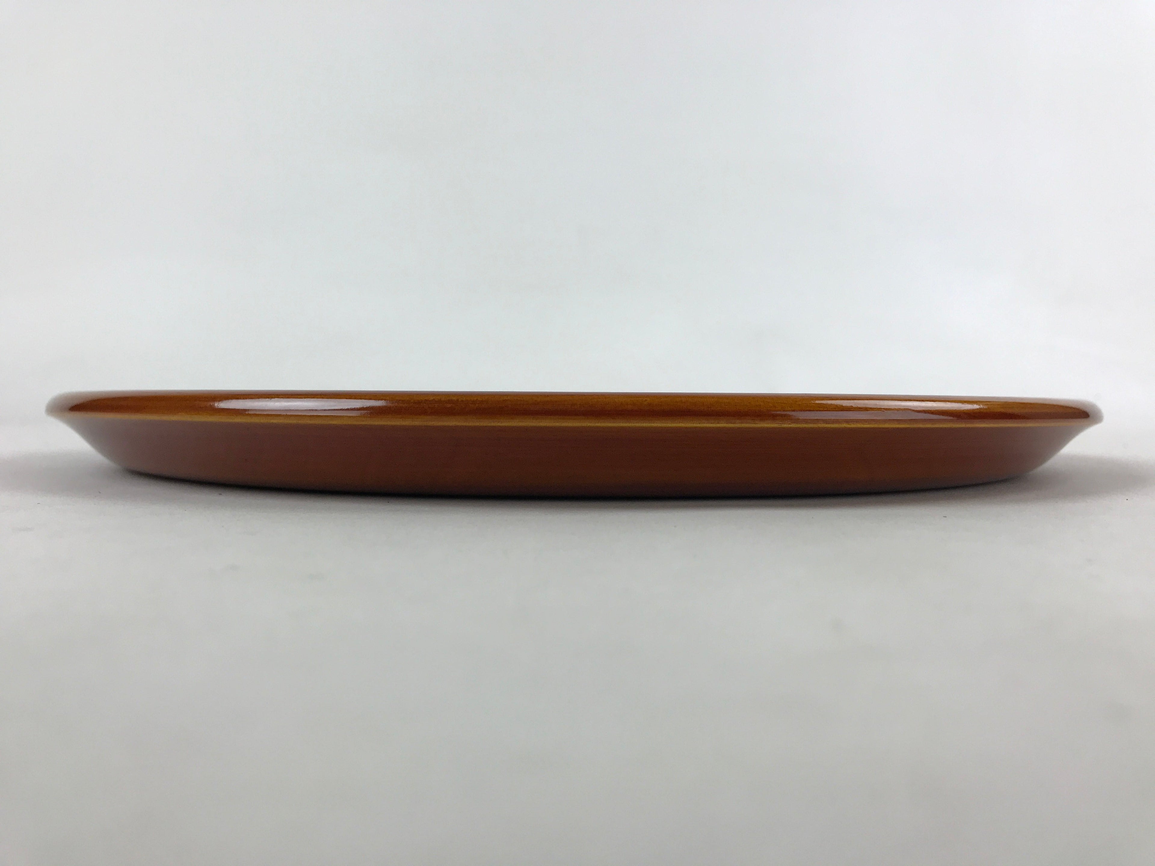 Japanese Lacquered Wooden Tray Vtg Brown Obon Shunkei-Nuri Hida Takayama LWB68