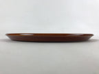 Japanese Lacquered Wooden Tray Vtg Brown Obon Shunkei-Nuri Hida Takayama LWB68