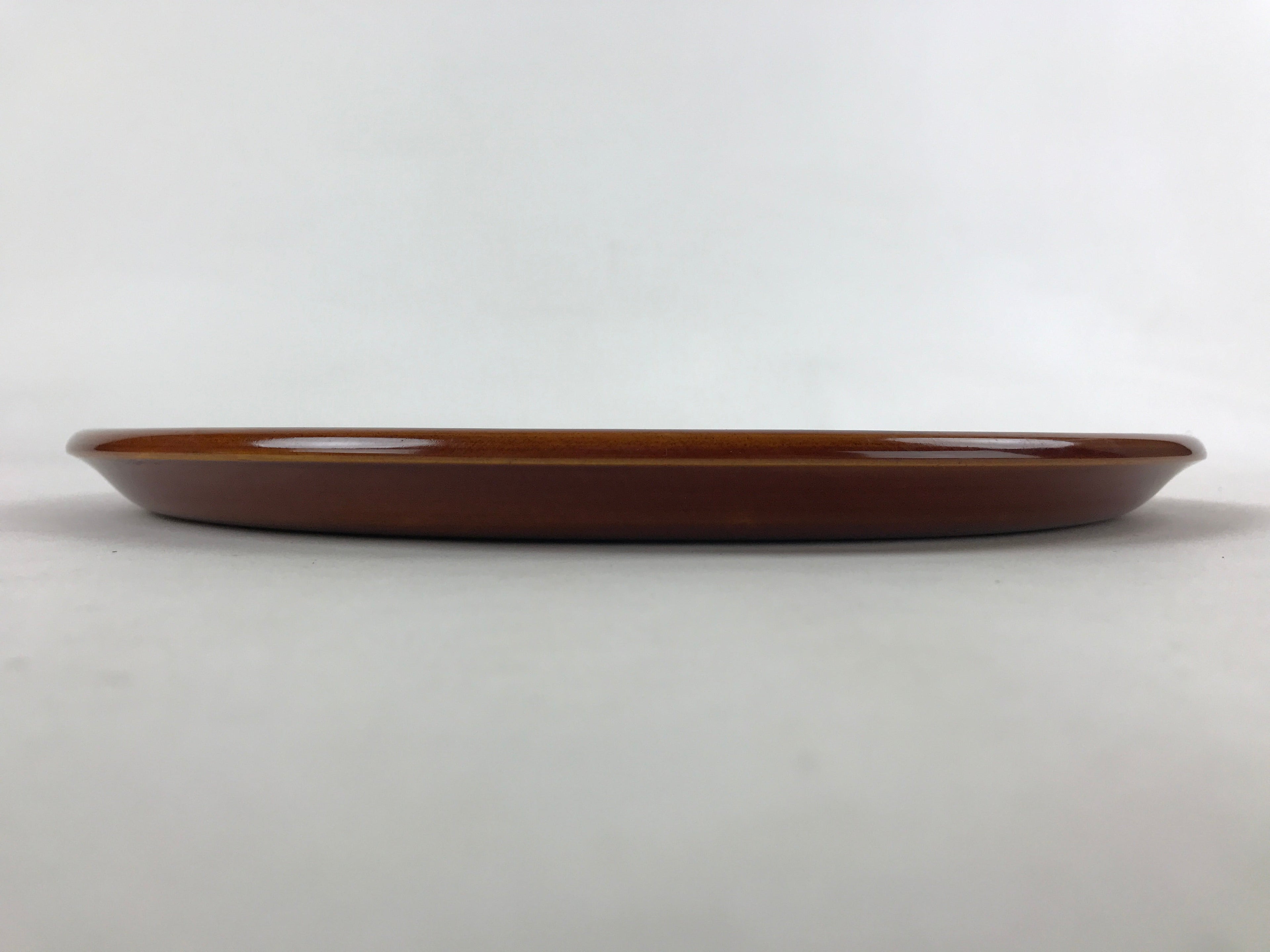 Japanese Lacquered Wooden Tray Vtg Brown Obon Shunkei-Nuri Hida Takayama LWB68
