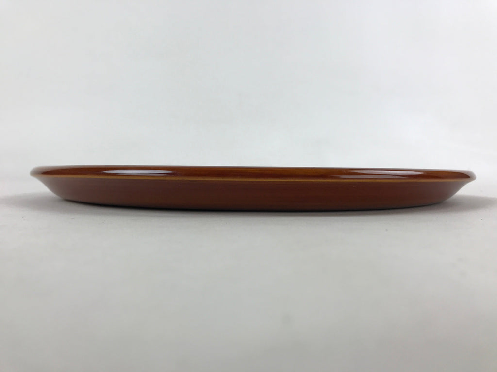 Japanese Lacquered Wooden Tray Vtg Brown Obon Shunkei-Nuri Hida Takayama LWB68