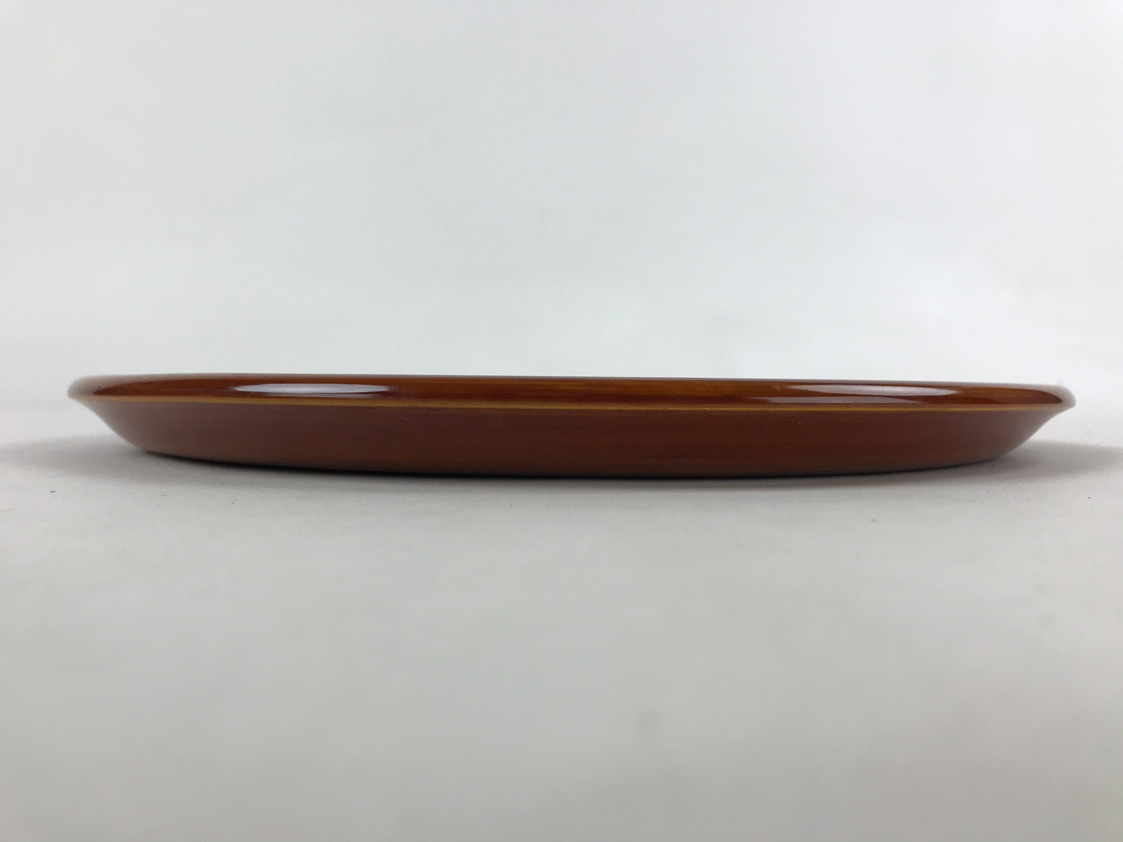 Japanese Lacquered Wooden Tray Vtg Brown Obon Shunkei-Nuri Hida Takayama LWB68