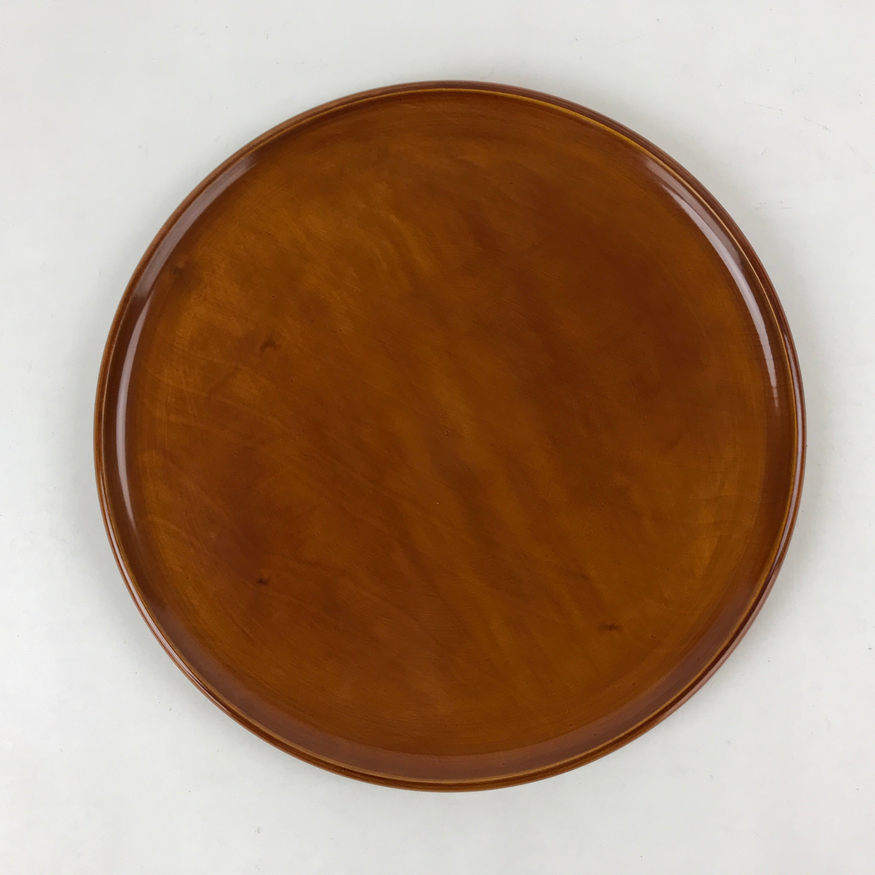 Japanese Lacquered Wooden Tray Vtg Brown Obon Shunkei-Nuri Hida Takayama LWB68