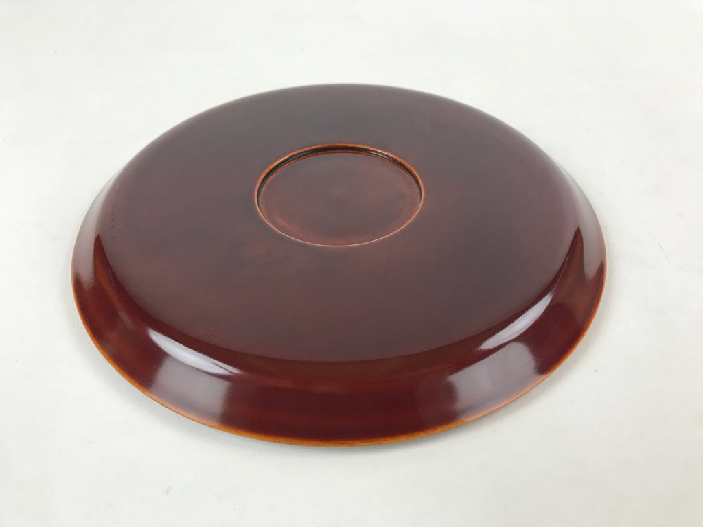 Japanese Lacquered Wooden Tray Vtg Brown Shunkei-Nuri Obon Hida Takayama LWB74