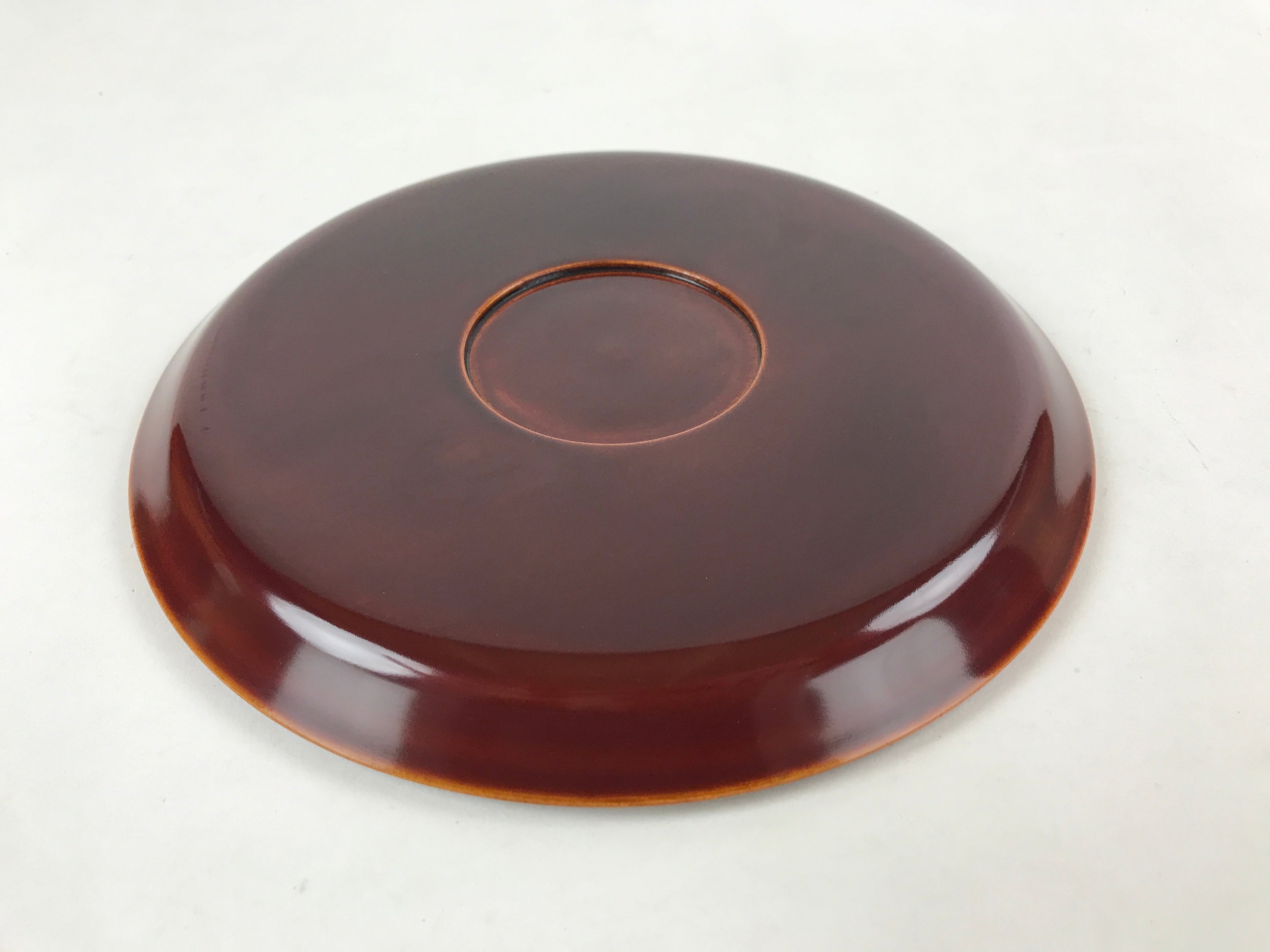 Japanese Lacquered Wooden Tray Vtg Brown Shunkei-Nuri Obon Hida Takayama LWB74