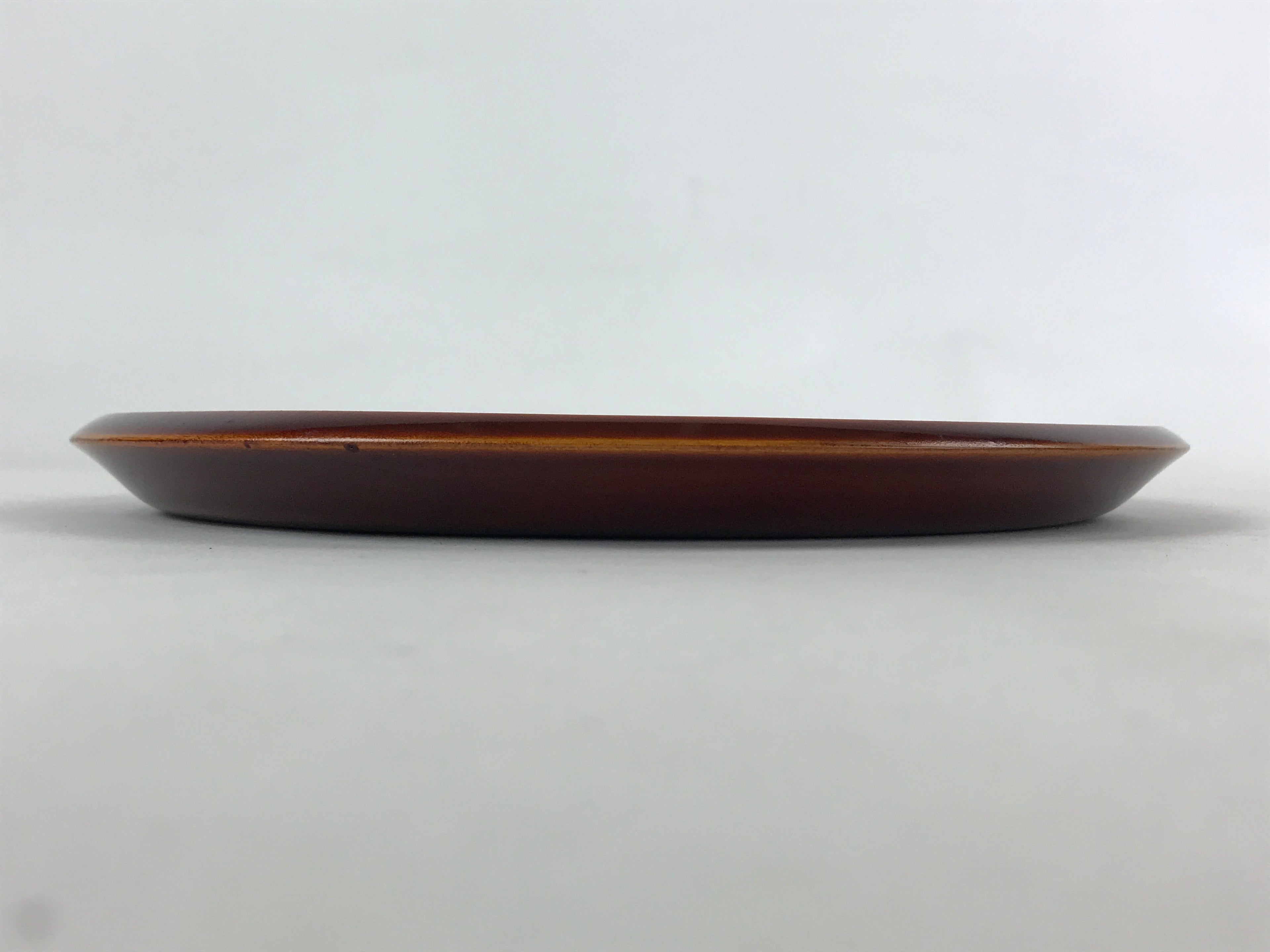 Japanese Lacquered Wooden Tray Vtg Brown Shunkei-Nuri Obon Hida Takayama LWB74