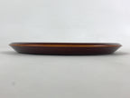Japanese Lacquered Wooden Tray Vtg Brown Shunkei-Nuri Obon Hida Takayama LWB74