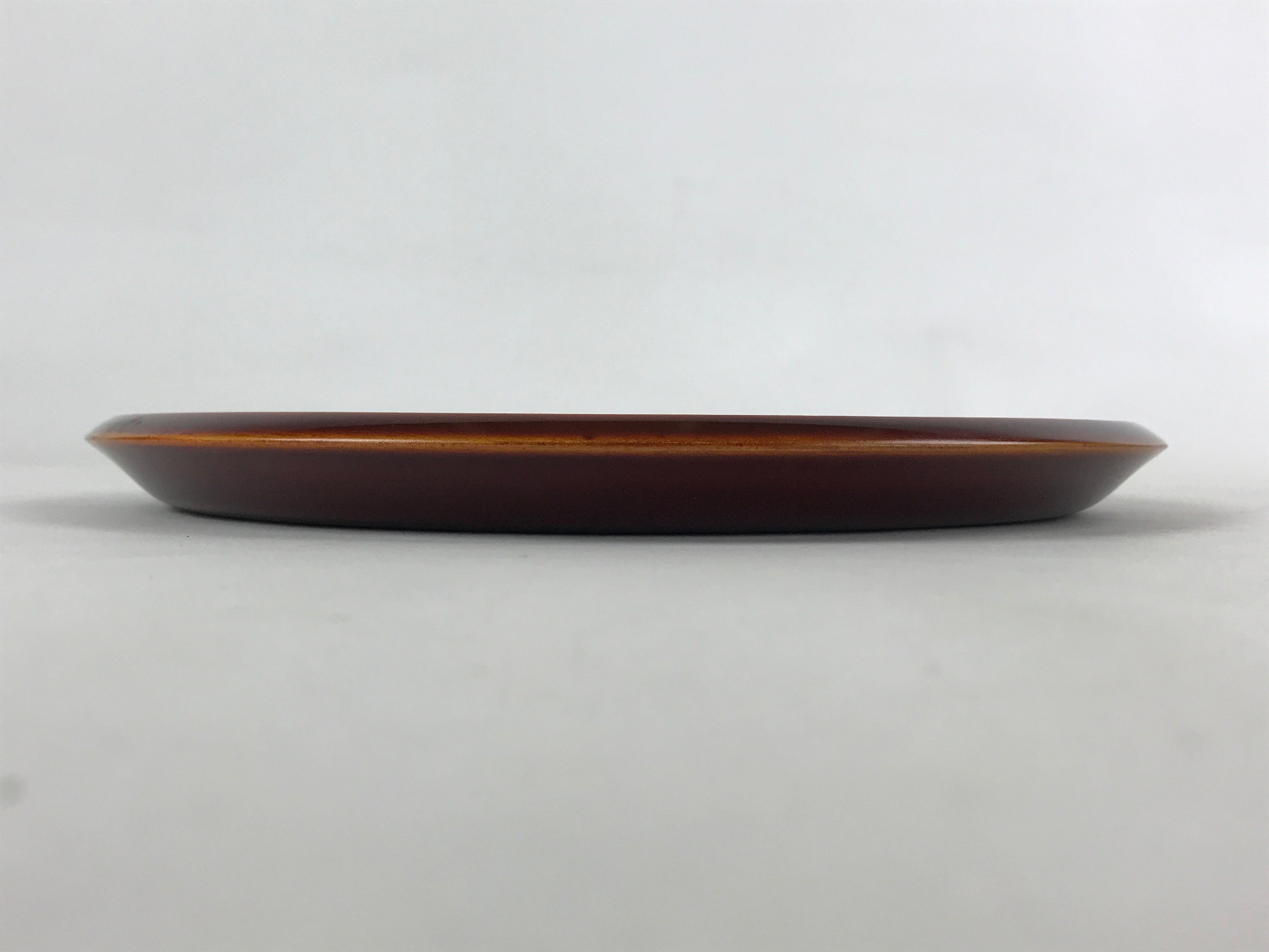 Japanese Lacquered Wooden Tray Vtg Brown Shunkei-Nuri Obon Hida Takayama LWB74
