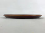 Japanese Lacquered Wooden Tray Vtg Brown Shunkei-Nuri Obon Hida Takayama LWB74