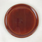Japanese Lacquered Wooden Tray Vtg Brown Shunkei-Nuri Obon Hida Takayama LWB74