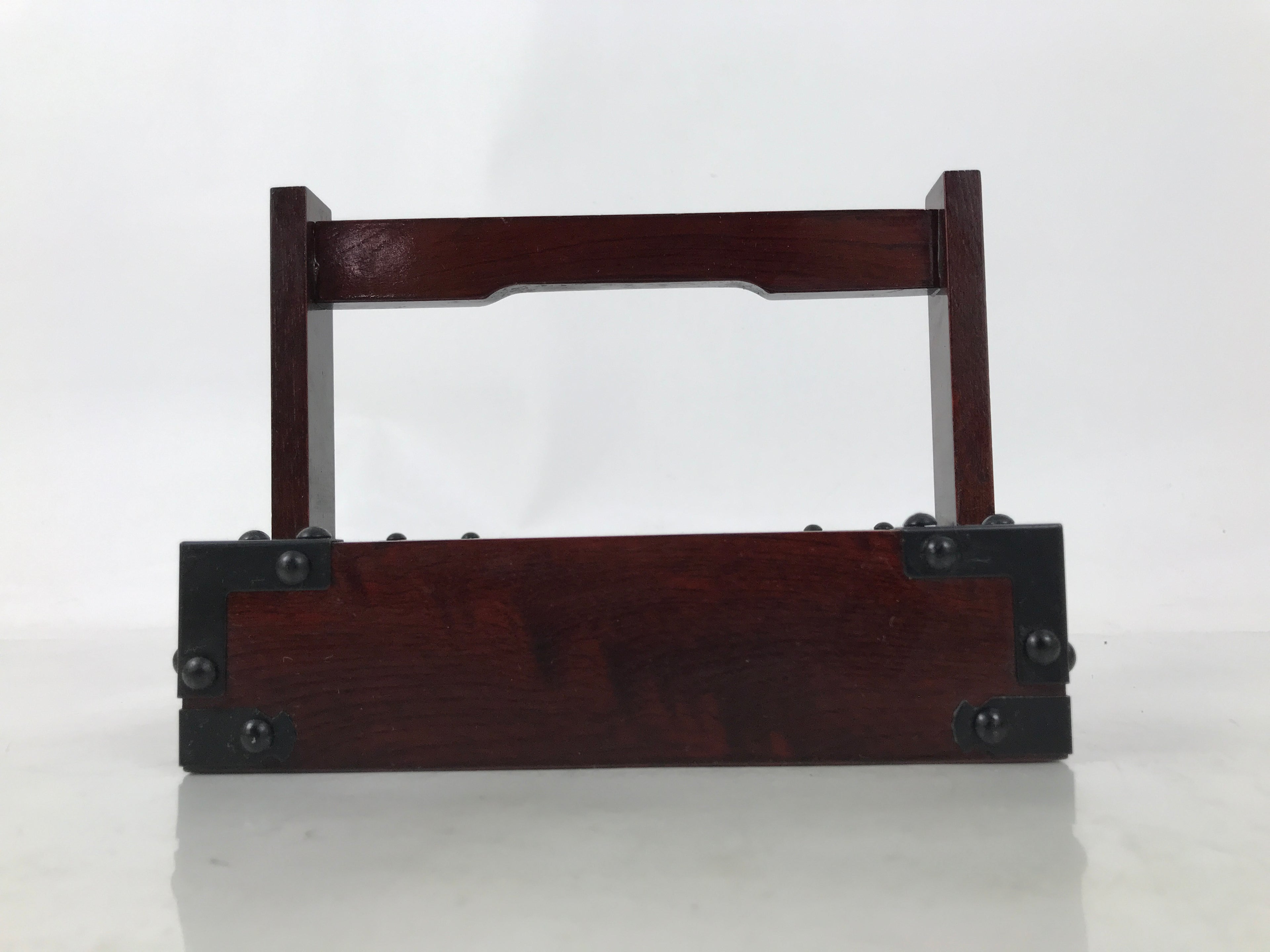 Japanese Lacquered Wooden Tray Vtg Container Square Brown Handle Seasoning L540