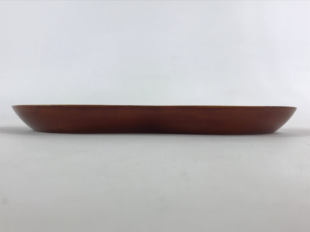 Japanese Lacquered Wooden Tray Vtg Obon Shunkei-Nuri Hida Pine Brown LWB59