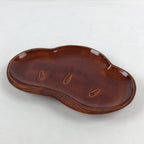 Japanese Lacquered Wooden Tray Vtg Obon Shunkei-Nuri Hida Pine Brown LWB59