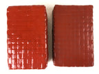 Japanese Lacquered Woven Bamboo Rantai Lidded Box Vtg Washi Paper Lined Red L116